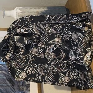Banana Republic Floral Black Blouse
